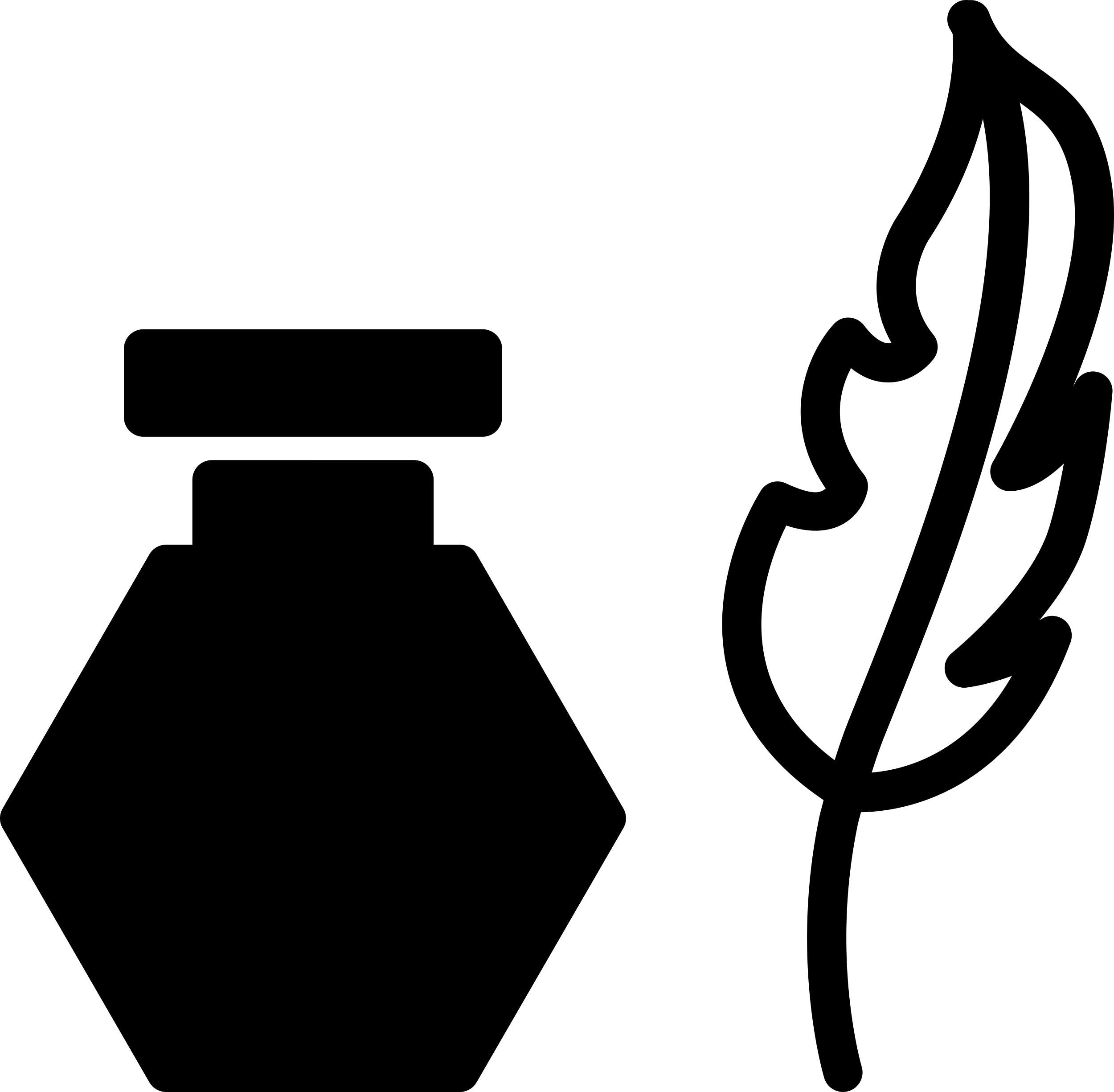 Feather Pen And Ink Container Svg Line Art Free Vectors